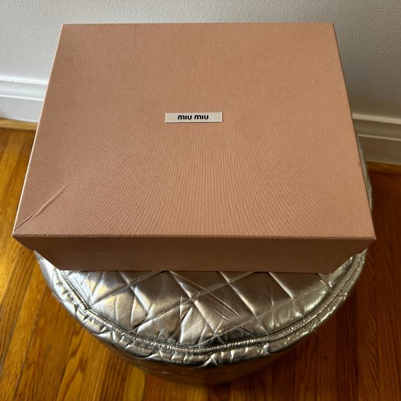 Never Worn Silver Miu Miu with Transparent Heels - Picture 6 of 6